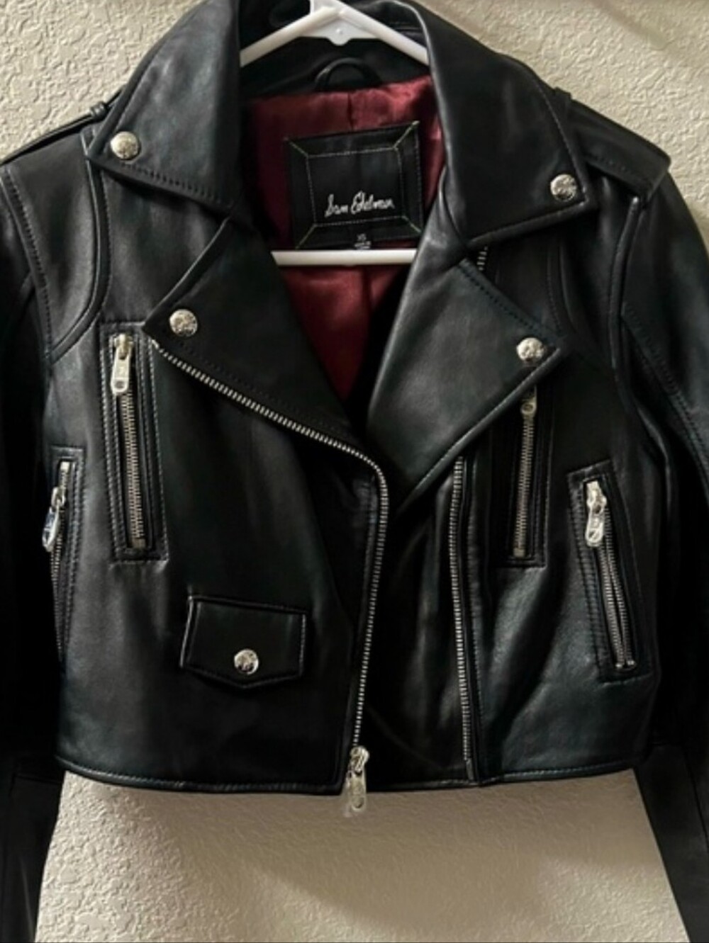 Sam Edelman Genuine Leather Crop Jacket